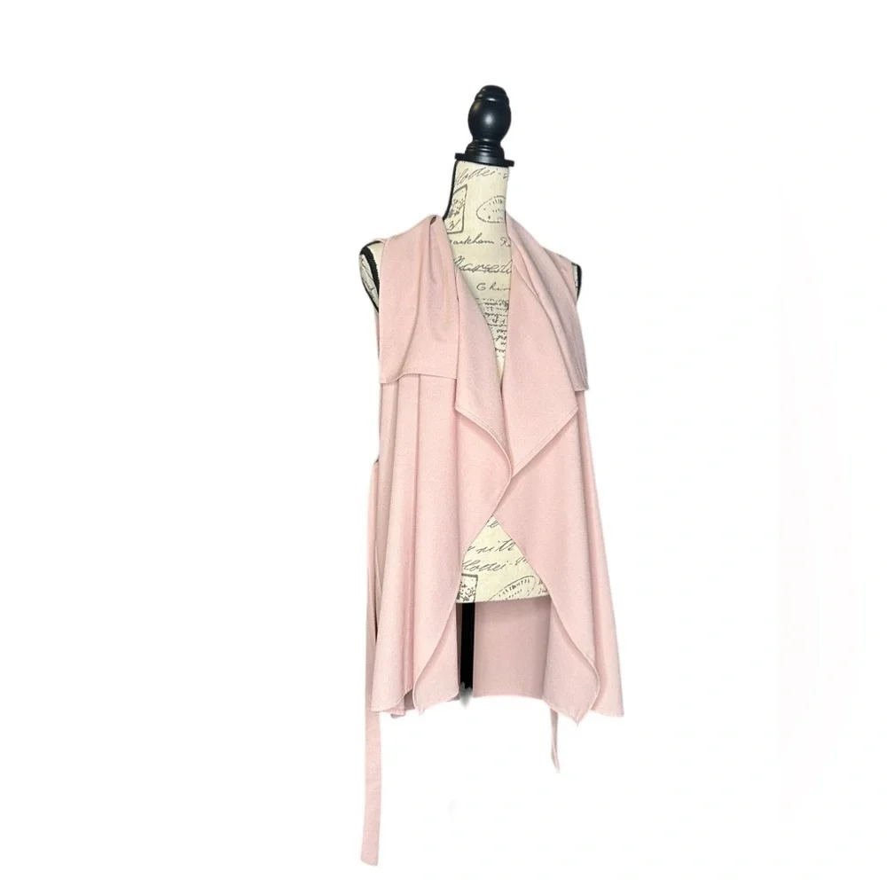 Revamped size medium duster Long vest EUC waterfall waist tie belt